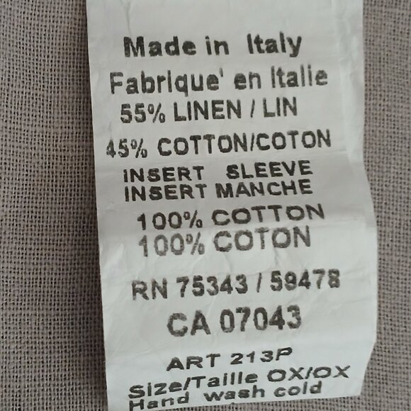 Terzo Millennio Linen Tiered Dress Extra Large Size 0X Made in Italy Lace Accent - Picture 12 of 14